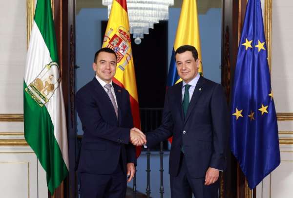 Noboa y presidente de Andaluc&iacute;a refuerzan cooperaci&oacute;n y reconocen a la comunidad ecuatoriana en Espa&ntilde;a