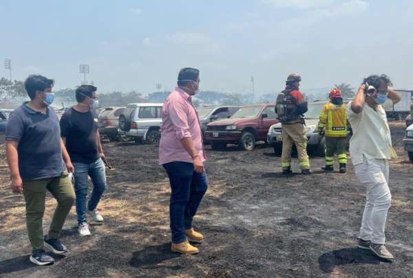 El incendio de Samanes afect&oacute; considerablemente a una bodega vehicular perteneciente a Inmobiliar. 