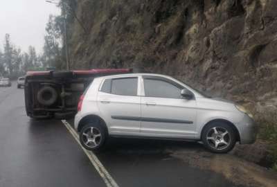 Siniestro de tr&aacute;nsito en la Av. Sim&oacute;n Bol&iacute;var en Quito