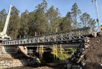 Instalan puente bailey en la E35: tránsito suspendido este domingo en Sangolquí
