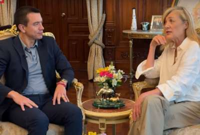 El presidente Daniel Noboa se refiri&oacute; a la situaci&oacute;n con M&eacute;xico en una entrvista con SBS News.