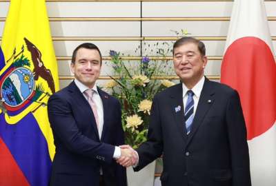 El presidente Daniel Noboa y el primer ministro japon&eacute;s, Shigeru Ishiba, acordaron reforzar la cooperaci&oacute;n bilateral en comercio, energ&iacute;a renovable, seguridad y gesti&oacute;n de riesgos. Adem&aacute;s, se firm&oacute; un convenio entre ProEcuador y JETRO para promover inversiones estrat&eacute;gicas.
