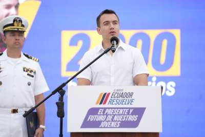 El presidente Daniel Noboa anunci&oacute; la entrega de USD 200 millones en pr&eacute;stamos para peque&ntilde;as y medianas empresas.  