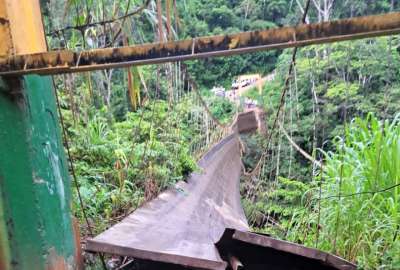 El hecho ocurri&oacute; tras la ruptura de un puente en el r&iacute;o Kumbatza, Morona Santiago.