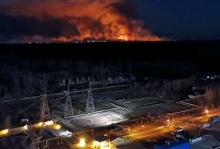 Alerta de incendios forestales en las inmediaciones de la planta nuclear de Chern&oacute;bil