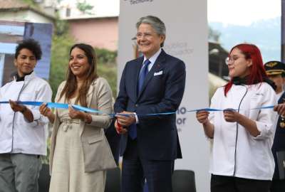 El presidente Guillermo Lasso particip&oacute; en la inauguraci&oacute;n del Instituto Superior de Turismo y Patriminio Yavirac.