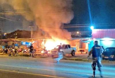 Utom&oacute;vil explot&oacute; en las inmediaciones de la c&aacute;rcel de 'La Roca'