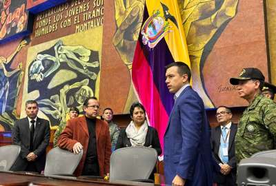 El presidente Daniel Noboa acudi&oacute; al ensayo previo a su posesi&oacute;n en la Asamblea Nacional.
