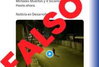 En un comunicado, la Policía descartó información falsa sobre fallecimiento de militares en Yaguachi.