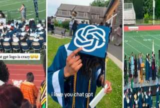 &iexcl;Sinceridad ante todo! Graduado rinde homenaje a ChatGPT en su birrete
