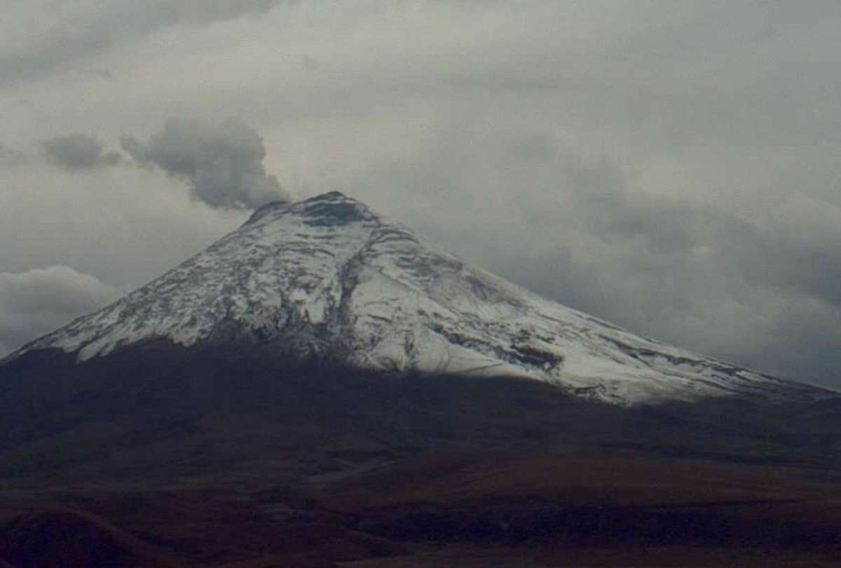 Cotopaxi expuls&oacute; una nube de vapor y gases de 700 metros de altura