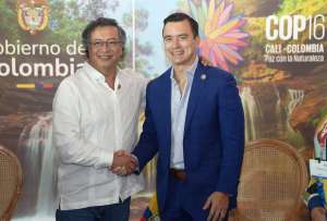 Presidente Noboa se reuni&oacute; con Gustavo Petro en la Cop 16