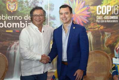 Presidente Noboa se reuni&oacute; con Gustavo Petro en la Cop 16