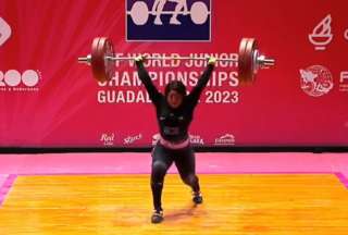 Kelin Jim&eacute;nez, campeona mundial de levantamiento de pesas