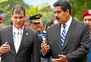 Rafael Correa y Nicolás Maduro, durante un encuentro presidencial en 2013. 