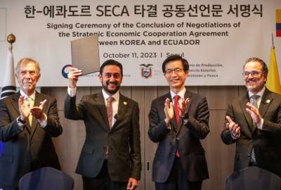 Ekl acuerdo comercial entre Ecuador y Corea permitir&aacute; ingreso de nuevos productos al pa&iacute;s asi&aacute;tico. 