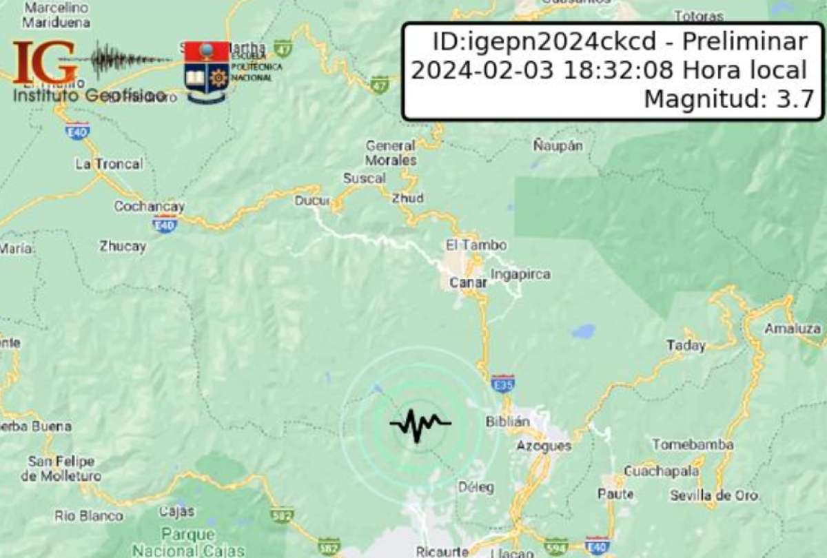 El sismo se sintió en Cañar.