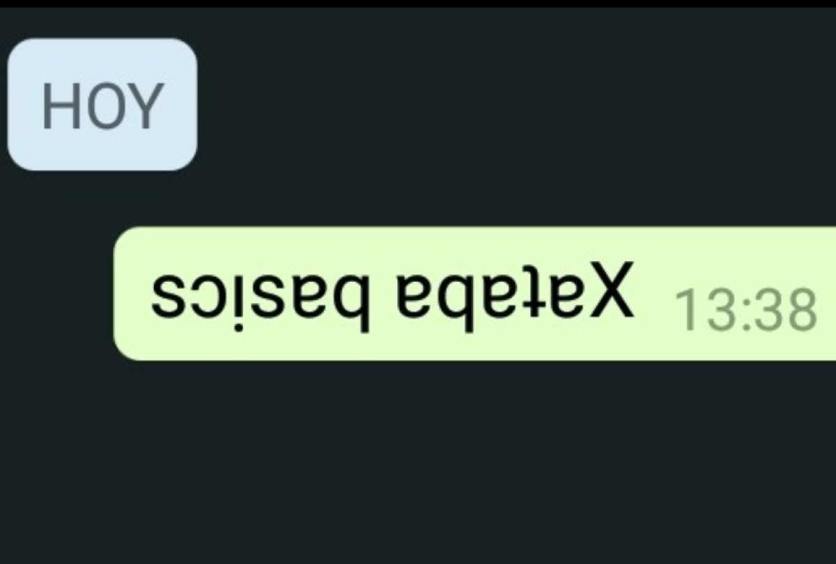 Truco para enviar mensajes al rev&eacute;s por Whatsapp