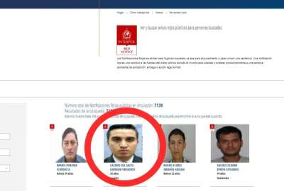 La p&aacute;gina de la Interpol ya cuenta con la informaci&oacute;n de Germ&aacute;n C&aacute;ceres. 