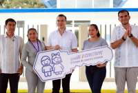El presidente Daniel Noboa inauguró un nuevo Centro de Desarrollo Infantil en Daule.