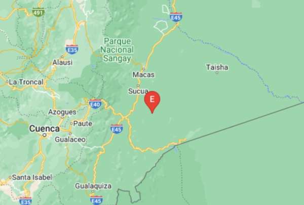 Reportan sismo en Suc&uacute;a, Morona Santiago