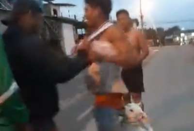 Un antisocial es capturado y agredido f&iacute;sicamente hasta por un perro