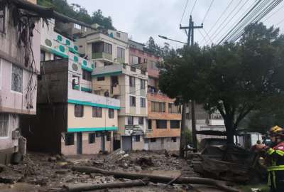 Bomberos informaron sobre el cierre de la av. De los Conquistadores, en Gu&aacute;pulo.