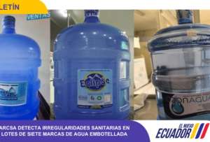 La Agencia Nacional de Regulaci&oacute;n, Control y Vigilancia Sanitaria alerta a la ciudadan&iacute;a de no consumir agua de estas marcas. 
