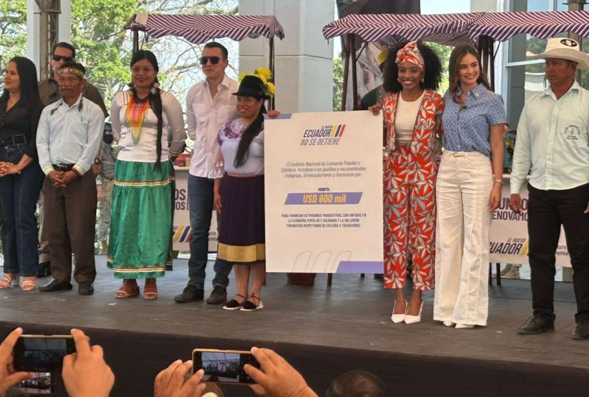 Daniel Noboa, presidente, destac&oacute; que el Gobierno busca fortalecer las econom&iacute;as de los pueblos y nacionalidades ind&iacute;genas.