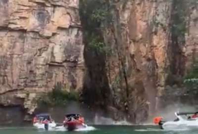 Un pedazo del Ca&ntilde;&oacute;n Capit&oacute;lio en Brasil se desprendi&oacute; sobre los turistas