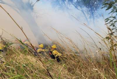 Los efectivos del Cuerpo de Bomberos realizan trabajos de extinci&oacute;n del fuego en sectores como San Francisco de Miravalle Alto. &iexcl;Ojo! S&iacute; existen sanciones por provocar incendios forestales.