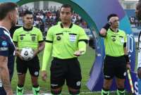 El árbitro Marlon Vera (centro) sería descartado para dirigir en compromisos internacionales.