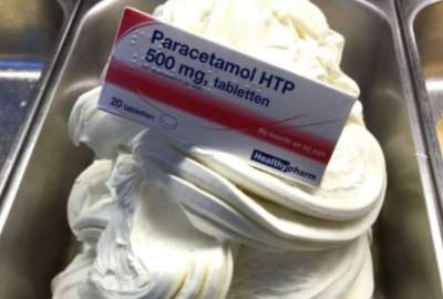 En Pa&iacute;ses Bajos, una panader&iacute;a promociona un helado de paracetamol.&nbsp;