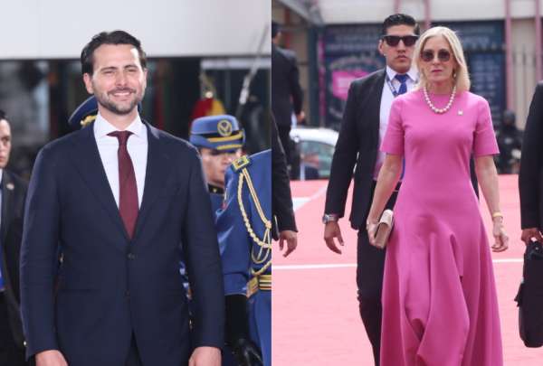 Niels Olsen luci&oacute; un traje sobrio y Anabella Az&iacute;n luci&oacute; un color vivo. 