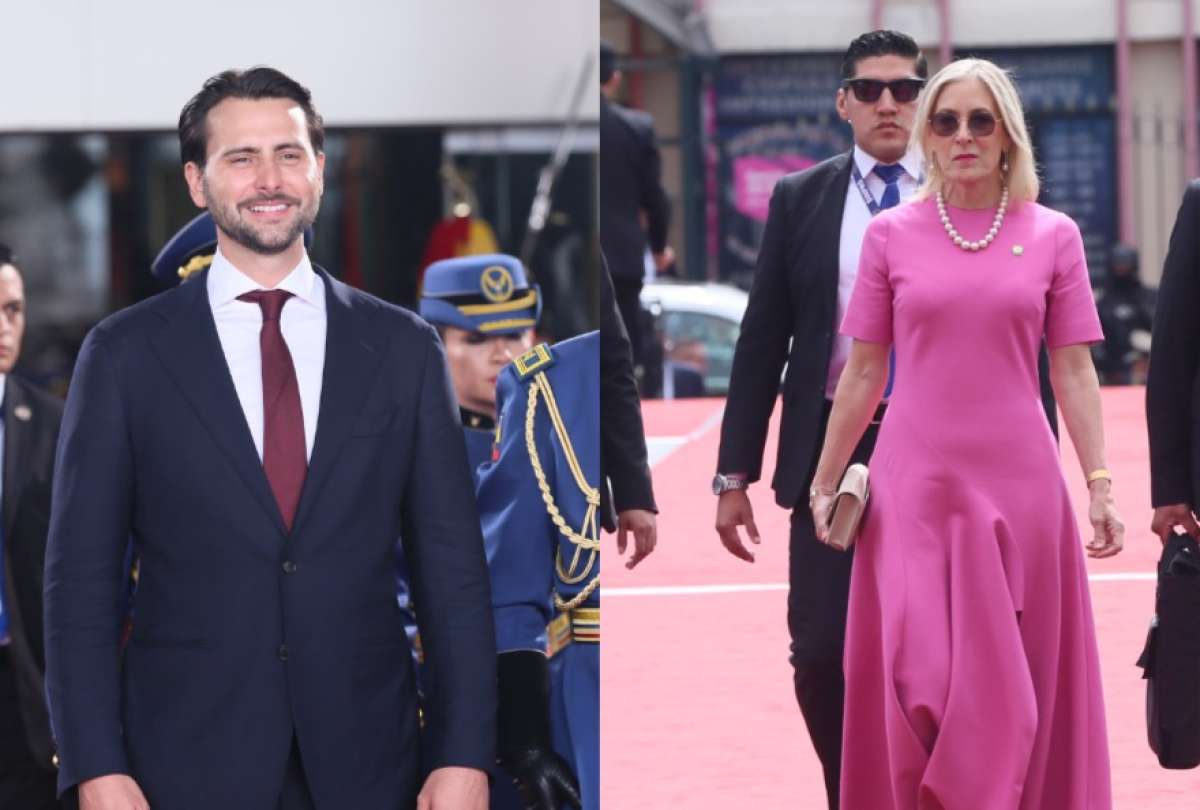 Niels Olsen lució un traje sobrio y Anabella Azín lució un color vivo. 