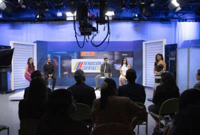 Marcela Holgu&iacute;n, gerenta de Comunica EP, detall&oacute; los logros alcanzados por los tres medios: Ecuador Tv, P&uacute;blica FM y El Tel&eacute;grafo digital.