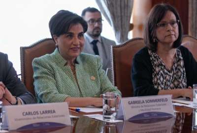 La canciller Gabirela Sommerfeld se pronunci&oacute; sobre la relaci&oacute;n Ecuador-Venezuela.