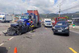 Cuatro autos y un tr&aacute;iler se chocaron en el sector de Amagua&ntilde;a