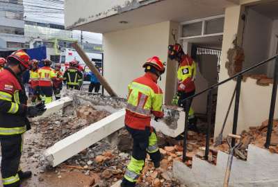 En Quito se registr&oacute; la ca&iacute;da de una columna de una vivienda en remodelaci&oacute;n. 