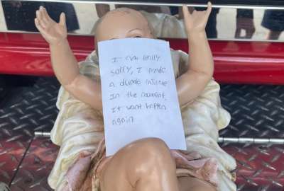 La i.magen del Ni&ntilde;o Jes&uacute;s fue devuelta con una nota. 