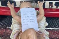 La i.magen del Ni&ntilde;o Jes&uacute;s fue devuelta con una nota. 
