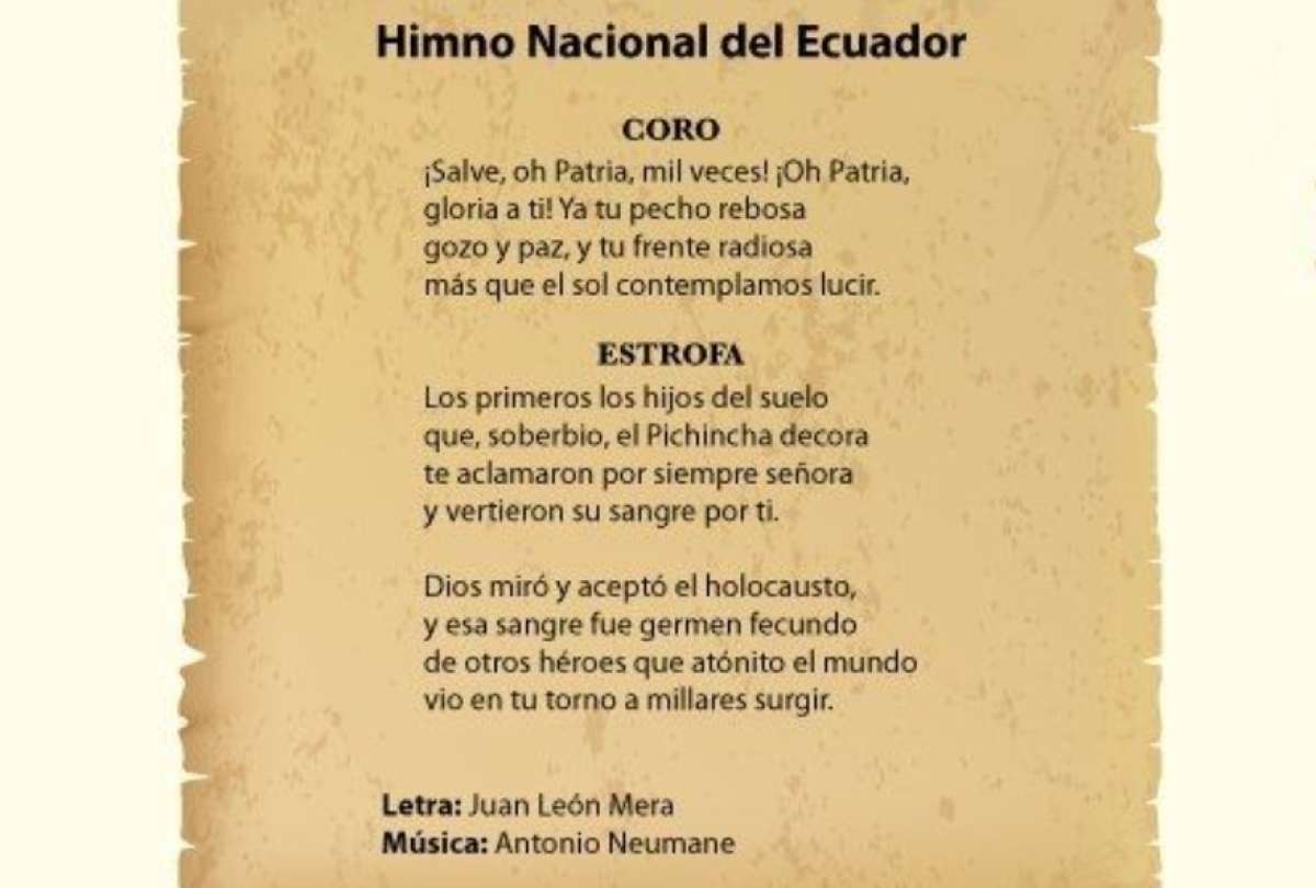 26 de noviembre, D&iacute;a del Himno Nacional del Ecuador