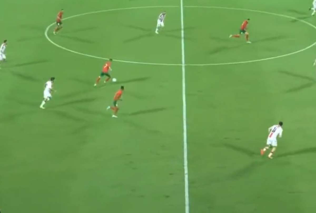 Hakim Ziyech marcó un golazo en el partido de Marruecos ante Georgia