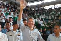 El presidente Guillermo Lasso compartió con los jóvenes deportistas en Portoviejo.