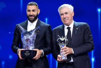 UEFA escogi&oacute; a Karim Benzema como el mejor jugador de la temporada en Europa