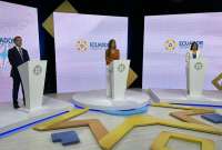Luisa González y Daniel Noboa, candidatos a la presidencia.