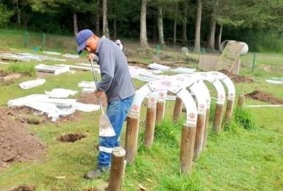 La Empresa P&uacute;blica Metropolitana de Movilidad y Obras P&uacute;blicas (EPMMOP) realiza el reemplazo de los juegos para los perros.