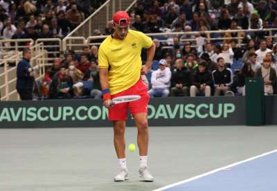 Andr&eacute;s Andrade disput&oacute; el cuarto punto de la serie de Copa Davis.