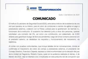 Se detuvo a tres presuntos implicados en el cobro de comisiones a prestadores externos en el IESS