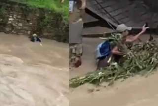 Joven sobrevive a ser arrastrado por un r&iacute;o y para celebrar se toma una selfie